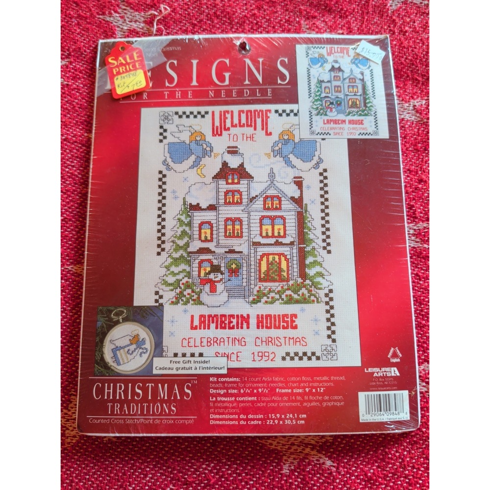 New Vintage Counted Cross Stitch Kit Celebrating Christmas 6.25 X 9.5 #309848